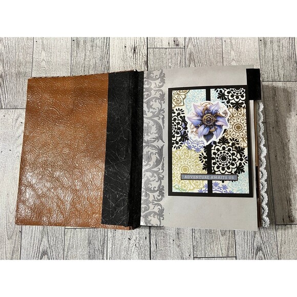 Handmade Steampunk Junk Journal w/Robot Keychain and Ephemera Pocket Folder - Picture 2 of 12